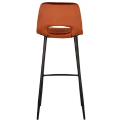 Hochhocker in Rostfarben Braun Samt - Zykla (2er Set)