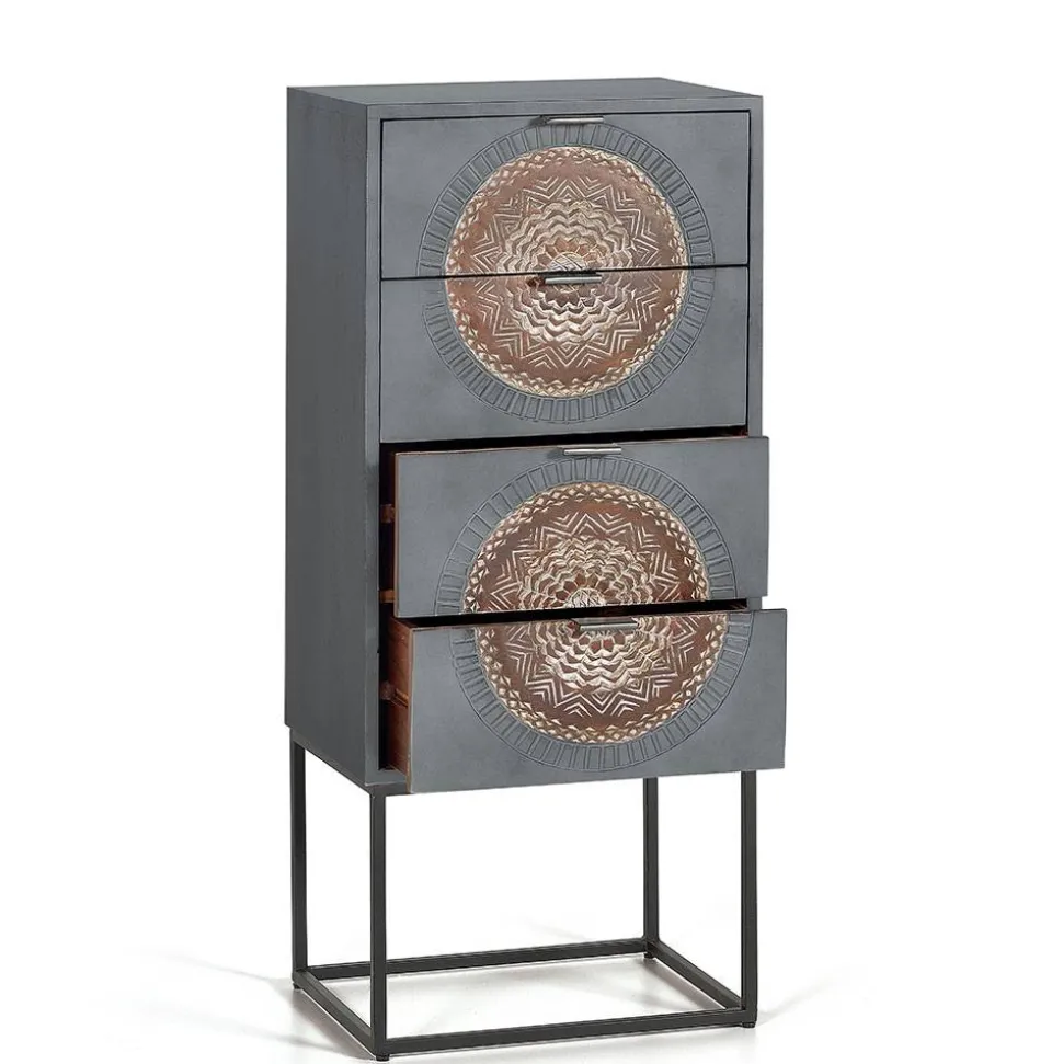 Hochkommode - dekorativ mit Mandalas - Mesusco