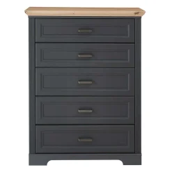 Hochkommode in Dunkelgrau und Eiche - Joe