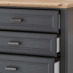 Hochkommode in Dunkelgrau und Eiche - Joe