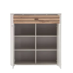 Hochkommode in Lichtgrau und Wildeiche - Ballina