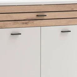 Hochkommode in Lichtgrau und Wildeiche - Ballina