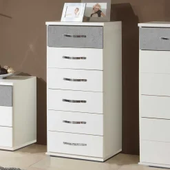 Hochkommode in Weiß & Beton Optik - Hotti