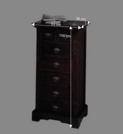 Hochkommode Islando aus Akazie Massivholz