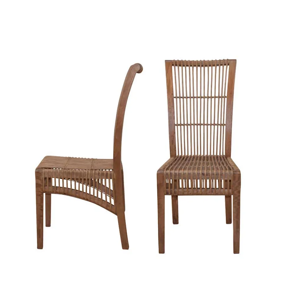 Hochlehner Rattanstuhl in Braun - Tiploma (2er Set)