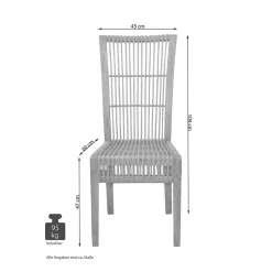 Hochlehner Rattanstuhl in Braun - Tiploma (2er Set)