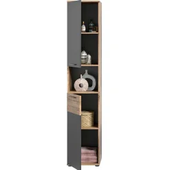 Hochschrank fürs Bad - 2-türig & Fach & Schublade - Depart