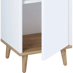 Hochschrank fürs Badezimmer in Weiß & Honig Wildeiche - Luzern