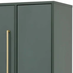 Hochschrank in Dunkelgrün & Gold - Aqua