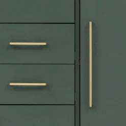 Hochschrank in Dunkelgrün & Gold - Aqua