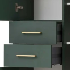 Hochschrank in Dunkelgrün & Gold - Aqua