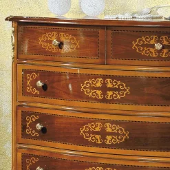 Hochwertige Kommode im Barock Stil Natale in Nussbaum Braun