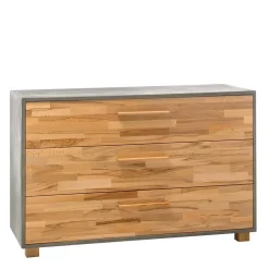 Hochwertige Kommode in Kernbuche und Beton Optik - Haruto