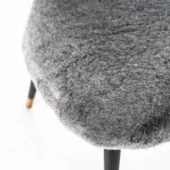 Hochwertiger Design Stuhl aus Kunstfell in Grau - Zarodrana