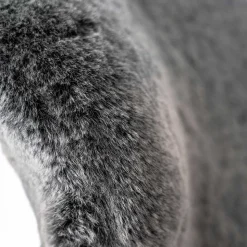 Hochwertiger Design Stuhl aus Kunstfell in Grau - Zarodrana