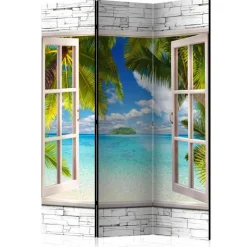 Hochwertiger Paravent Palmen & Meer - Teranim