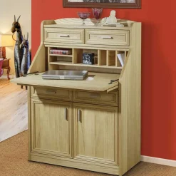 Hochwertiger Schreibschrank in geölter Eiche - Gatania