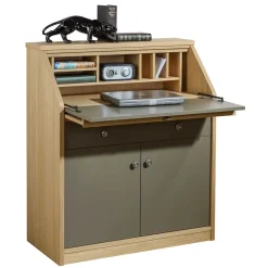 Hochwertiger Schreibschrank in Beigegrau & Eiche - Liaria