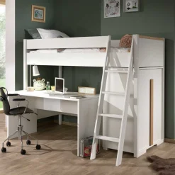 Hochwertiges Hochbett mit Schrank - Rikardio (dreiteilig)