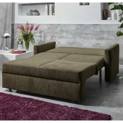 Hochwertiges Schlafsofa in Dunkelgrau Stoff - Floriva