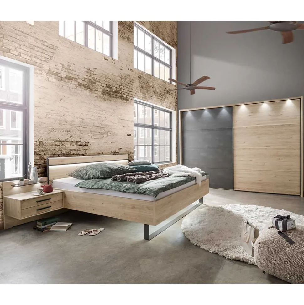 Hochwertiges Schlafzimmer Set mit LED - Licruva (vierteilig)