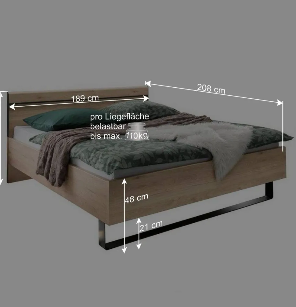 Hochwertiges Schlafzimmer Set mit LED - Licruva (vierteilig)