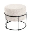 Hocker in Beige meliert Stoff - Zimbu