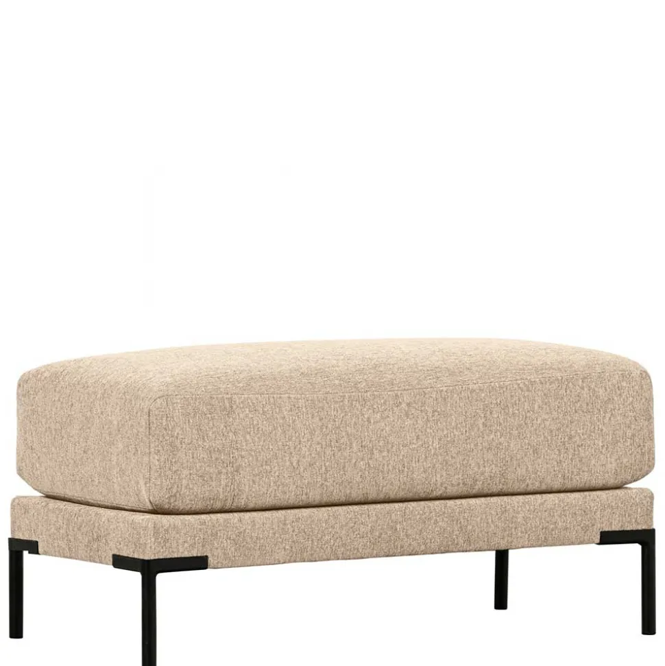 Hocker in Beigegrau mit Schwarz - Paola