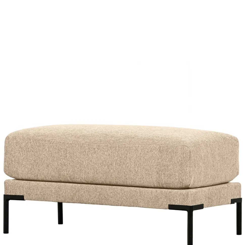 Hocker in Beigegrau mit Schwarz - Paola