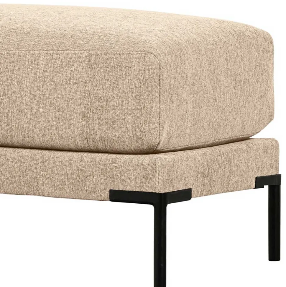 Hocker in Beigegrau mit Schwarz - Paola