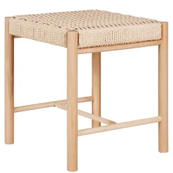 Hocker in Natur mit Geflechtsitz - Athenas