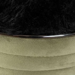 Hocker in Schwarz und Oliv Grün und Silber - Egeta