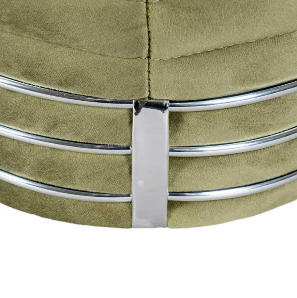 Hocker in Schwarz und Oliv Grün und Silber - Egeta