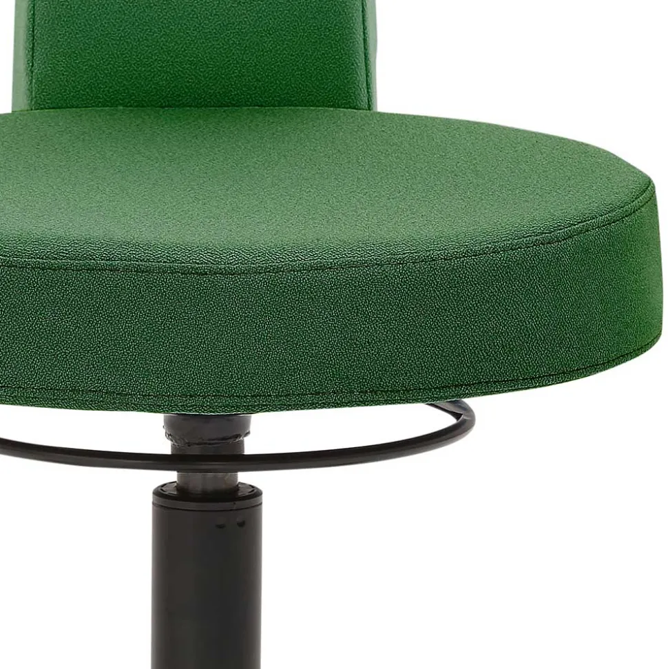 Hocker mit gepolsterter Lehne & Drehgestell - Jimdira