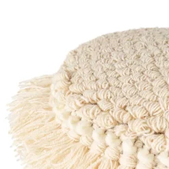 Hocker mit Troddeln in Cremeweiß - Amazing