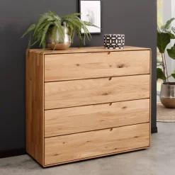 Hohe Holzkommode aus Wildeiche Massivholz - Darcona