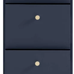 Hohe Kommode in Dunkelblau mit Gold - Inbano