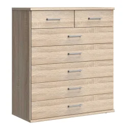 Hohe Kommode in Eiche Sägerau Dekor - Citerna