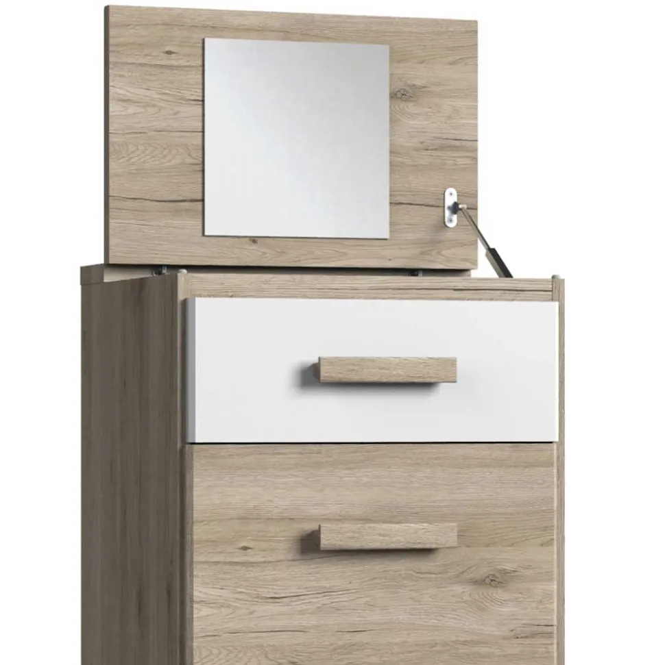 Hohe Kommode mit Spiegel im Deckel - Folio