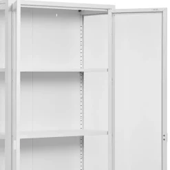 Hohe Vitrine aus Stahl in Weiß - Sancrez