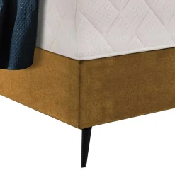 Hohes Boxspringbett in Senfgelb Velours - Ejulia