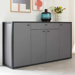 Hohes Sideboard in Grau & Anthrazit - Ridona