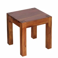 Holz Beistelltisch 3er-Set Hoslo aus Sheesham massiv (dreiteilig)