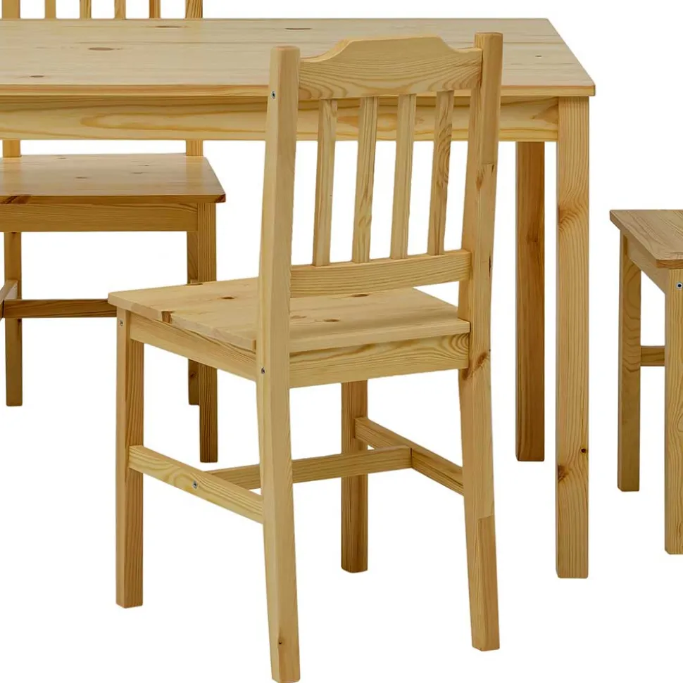 Holz Essgruppe mit vier Sitzplätzen - Sortho (fünfteilig)