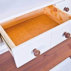 Holz Landhaus Büfett in Weiß Braun - Vatina