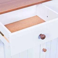 Holz Landhaus Büfett in Weiß Braun - Vatina