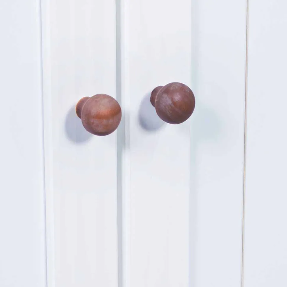 Holz Landhaus Büfett in Weiß Braun - Vatina