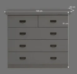 Holz Landhaus Kommode in Weiß & Grau - Mirandesca