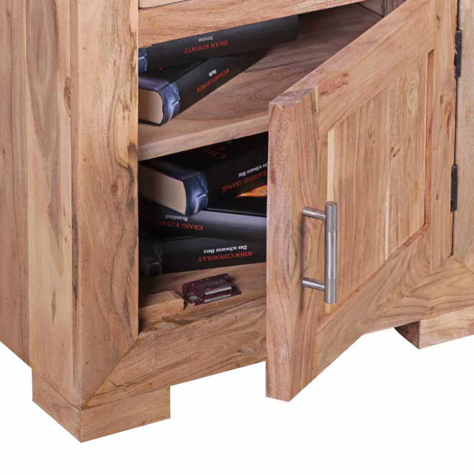 Holz Nachtschränkchen Vislan mit Schublade und Schrankfach