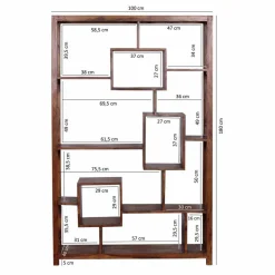 Holz Raumteilerregal Hoslo extravagant gestaltet